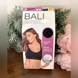 🌸 BALI Comfort Revolution Bra 2-Pack Wht & Black. Size M